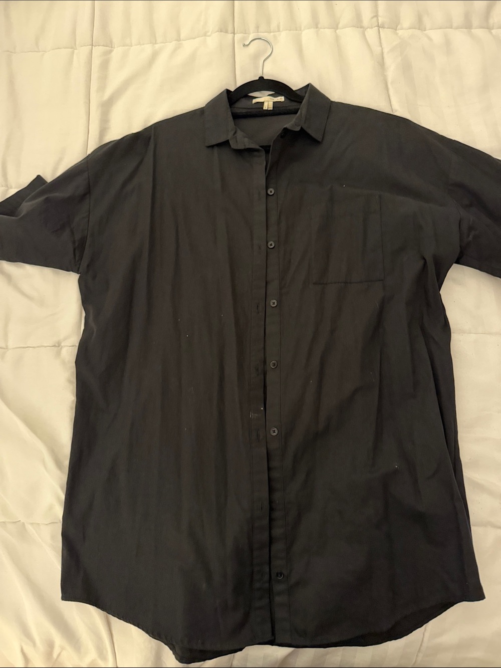 OAK + FORT Black Short-Sleeve Button-Down Shirt